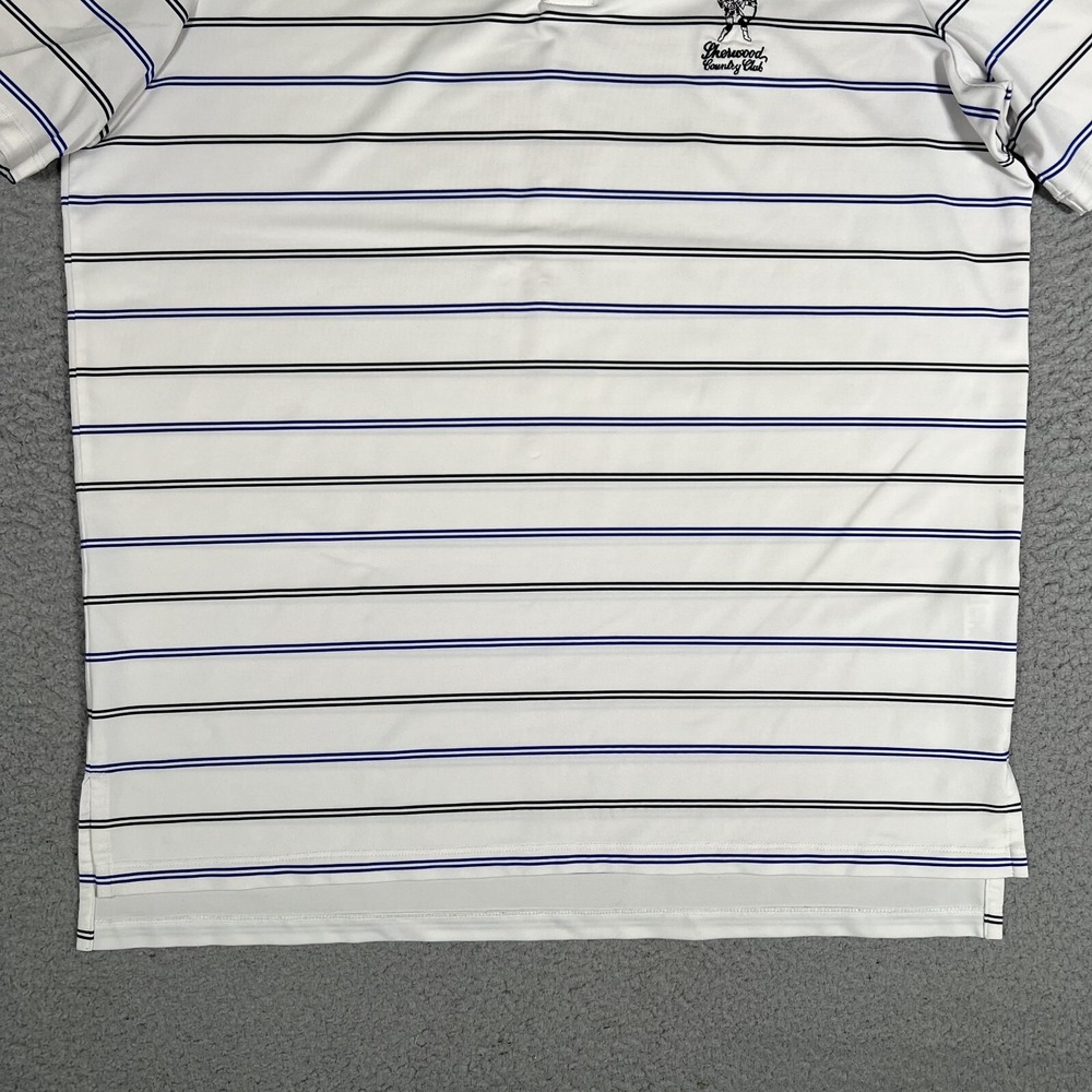 RLX Ralph Lauren‎ Shirt Mens Medium White Striped Sherwood CC Golf Polo Stretch - Picture 4 of 12